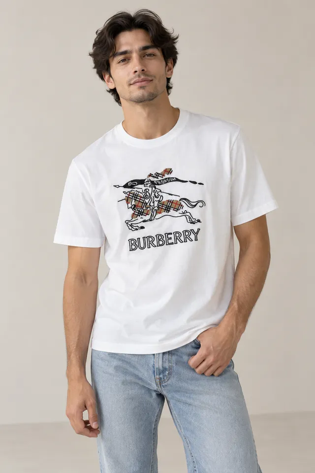 T-shirt Burberry à inscription PRORSUM blanc, Porté de face