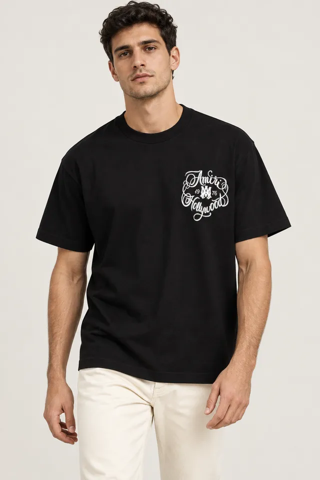 T-shirt Amiri à inscription 19 M 76, Porté de face