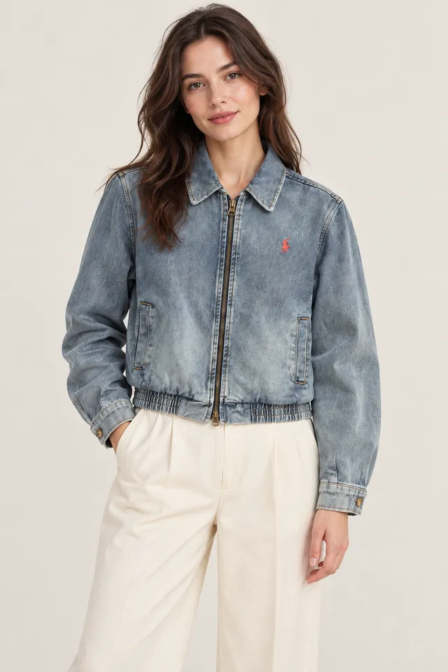 Veste courte en jean Ralph Lauren, Porté de face