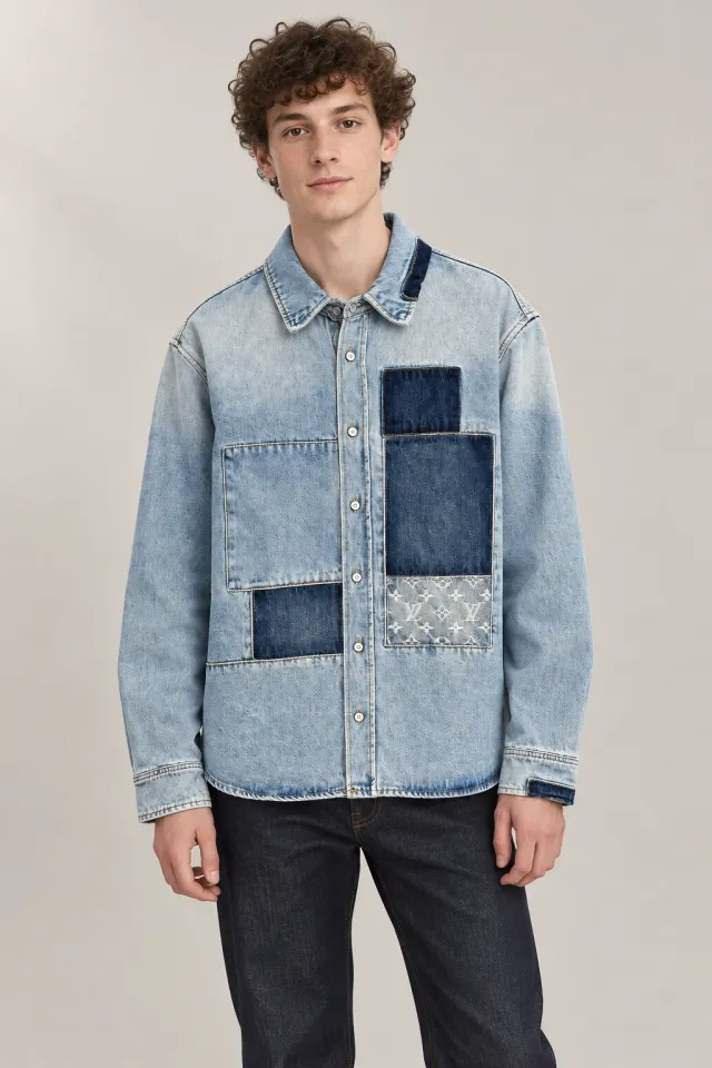 Chemise Louis Vuitton à monogramme bleue