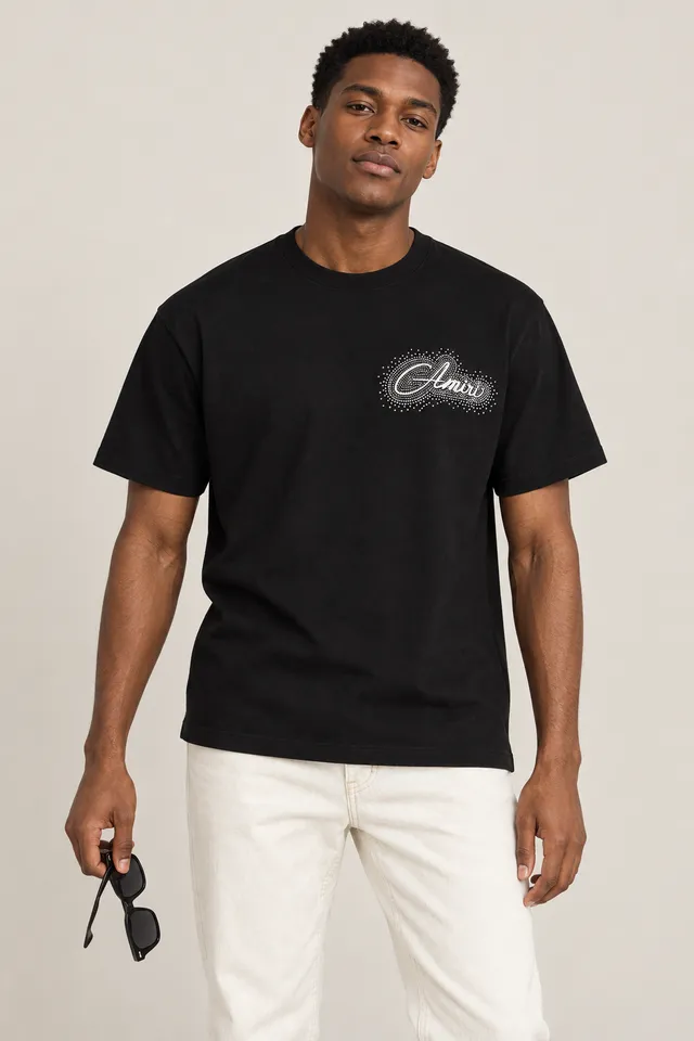 T-shirt Amiri noir, Porté de face