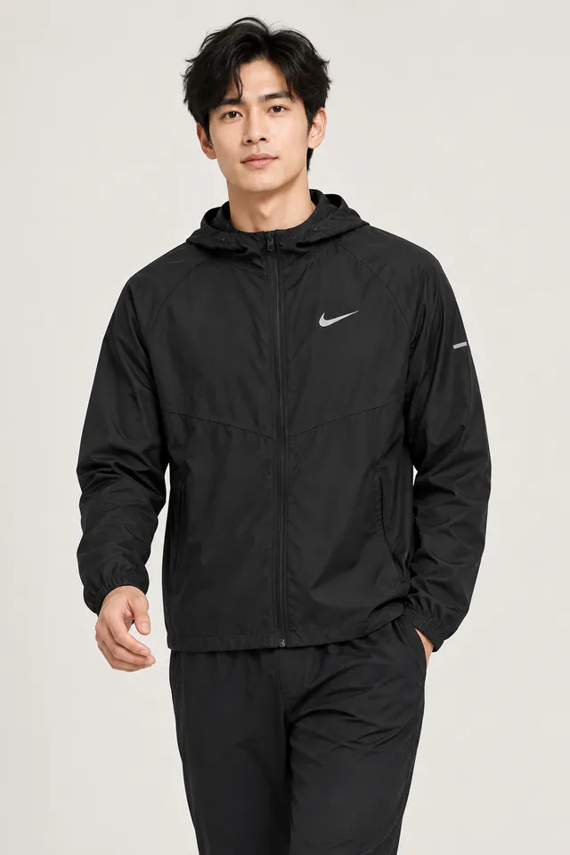 Coupe-vent à capuche Nike Running, Porté de face