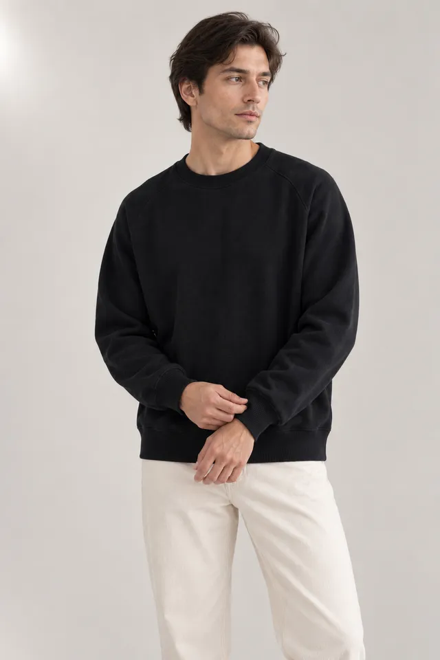 Sweat Acne Studios à inscription STOCKHOLM 1996 noir, Porté de face