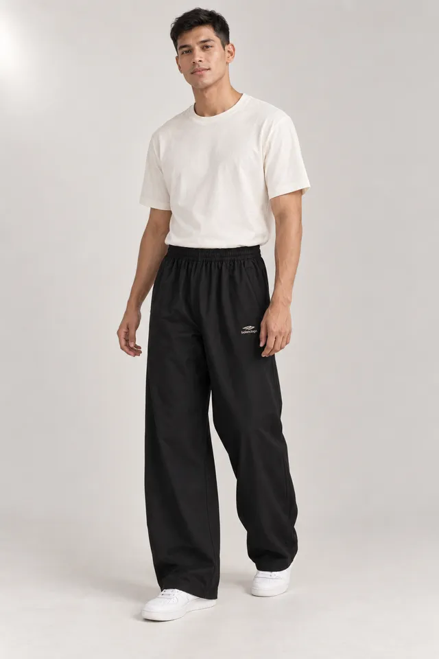 Pantalon Balenciaga 3b Sports Icon noir, Porté de face
