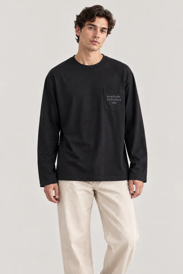 T-shirt à manches longues Acne Studios à inscription FN-UX-TSHI000013, Porté de face