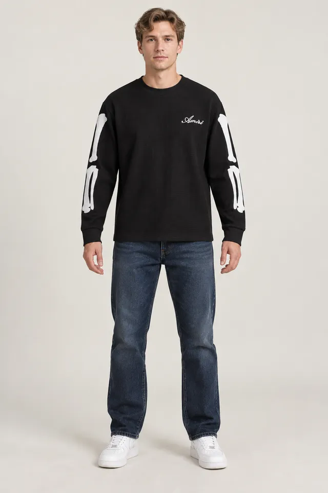 Sweat Amiri noir, Porté de face