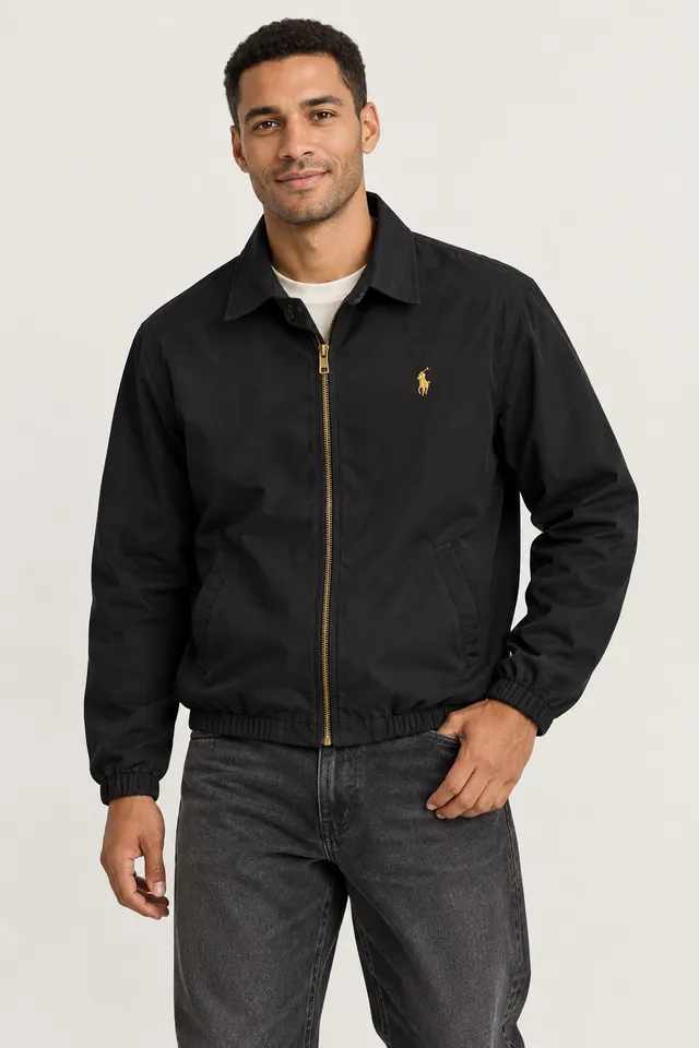 Veste Ralph Lauren brodée New York N.Y. noire, Porté de face