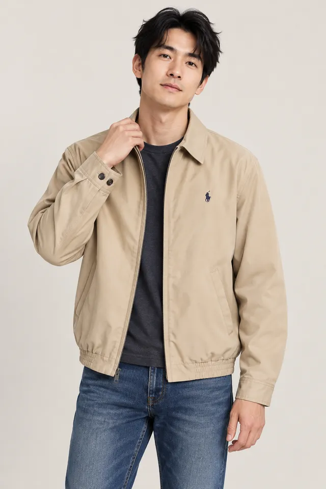 Veste Ralph Lauren Bi-Swing zippée à petit pony brodé, Porté de face