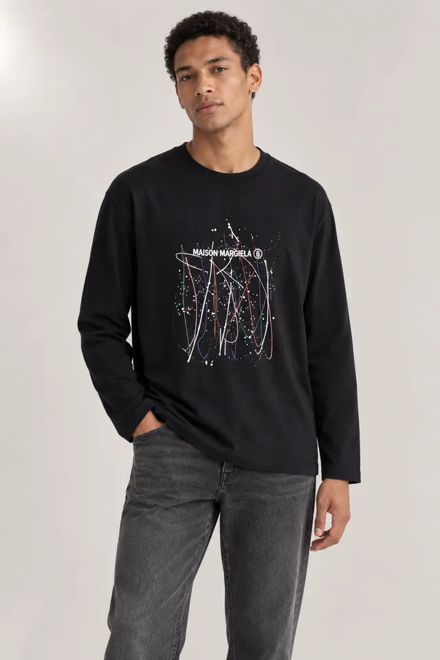 T-shirt à manches longues Maison Margiela côtelée, Porté de face