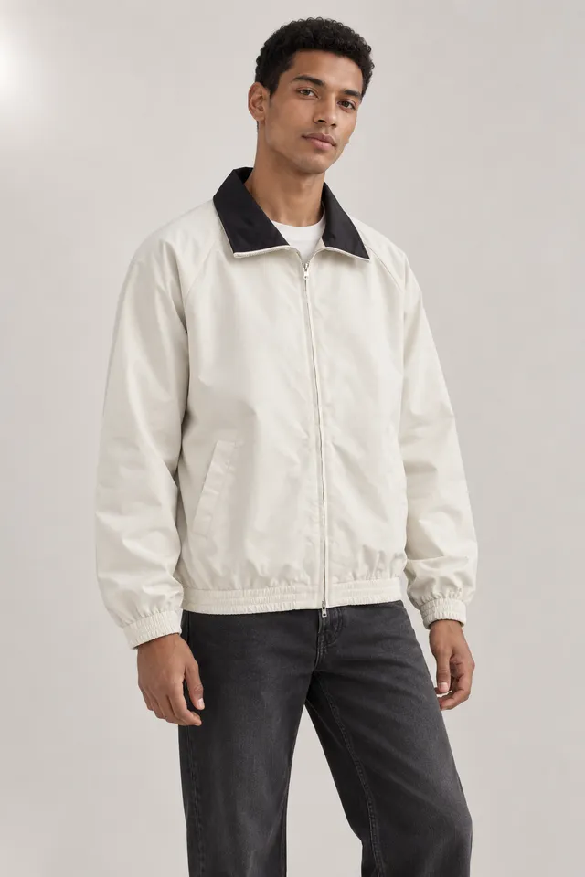 Veste Acne Studios à inscription STOCKHOLM 1996 noire et beige, Porté de face